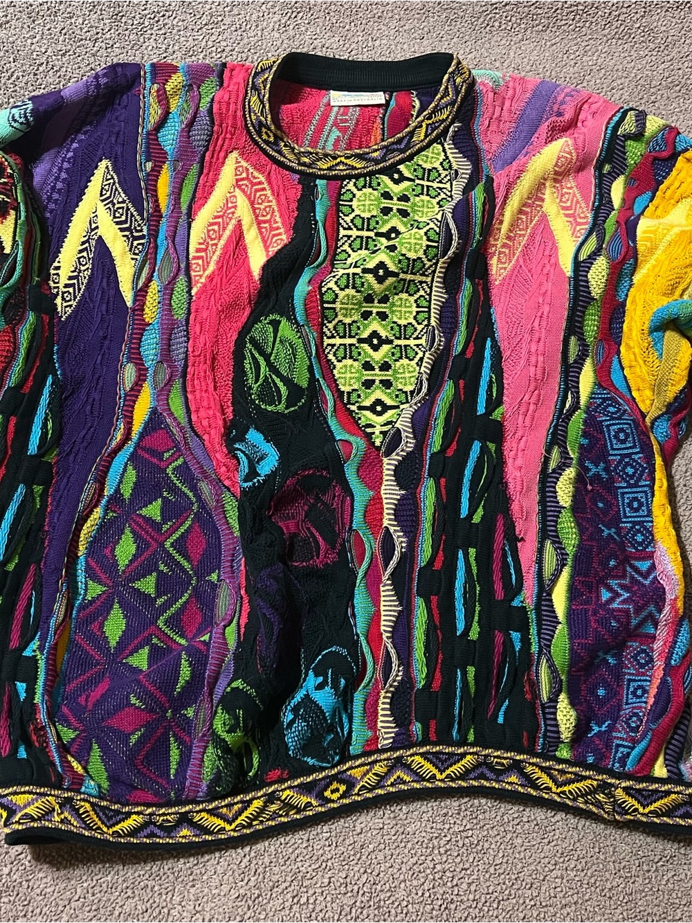 COOGI Multicolor Knit Sweater with Black Trim
